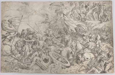 De Oversteek van de Rode Zee, 1583 door Orazio Farinati
