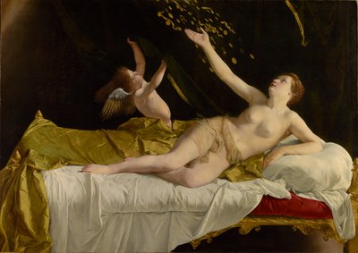 Danaë en de gouden regen door Orazio Gentileschi