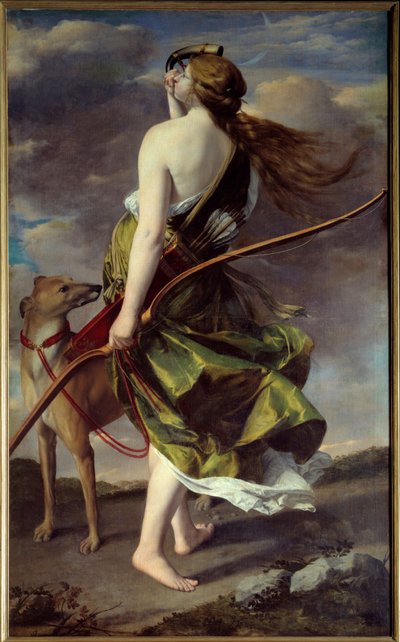 Diana de jager (schilderij door Orazio Gentileschi) door Orazio Gentileschi