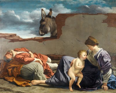 Rust tijdens de Vlucht naar Egypte door Orazio Gentileschi