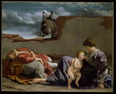 Rust tijdens de vlucht naar Egypte door Orazio Gentileschi