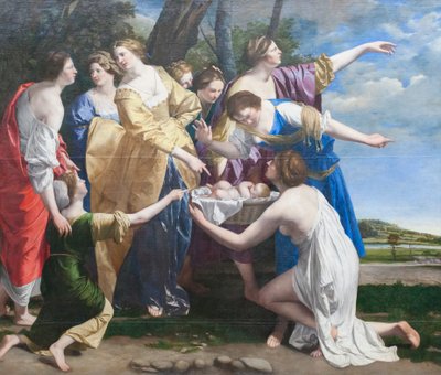 De vondst van Mozes, begin jaren 1630 door Orazio Gentileschi