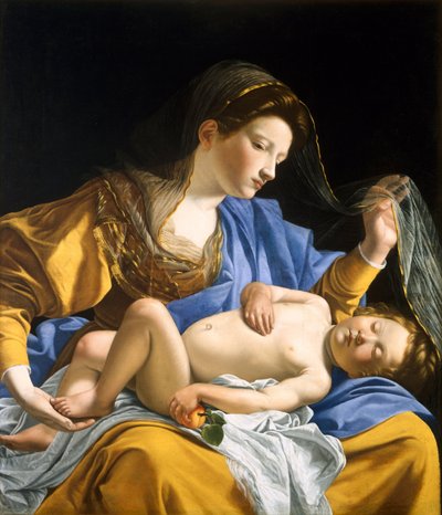 De Maagd met het slapende Christuskind door Orazio Gentileschi