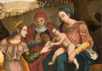 Huwelijk van St. Catharina, detail door Orazio da Spinazzola Iacobetta