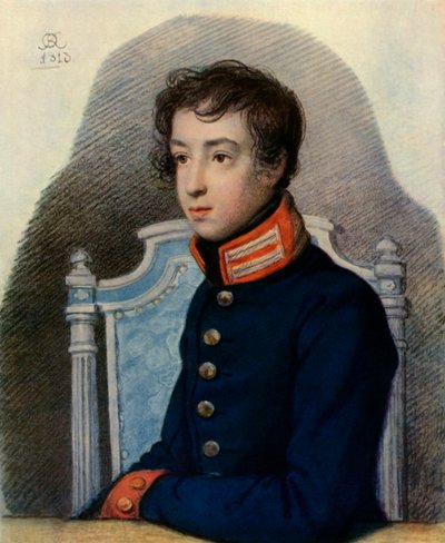 Portret van Alexandr Pavlovich Bakunin door Orest Adamovich Kiprensky