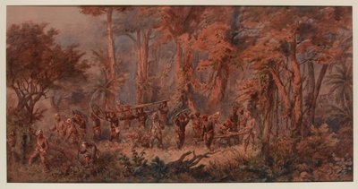 Marinebrigade marcheert naar Mansuh, 1873 door Orlando Norie