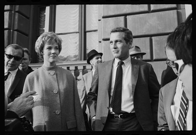 Julie Andrews en Paul Newman op de set van 
