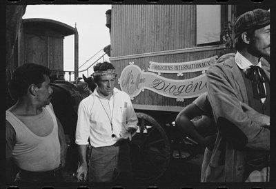 Louis Malle met crew op de set van 