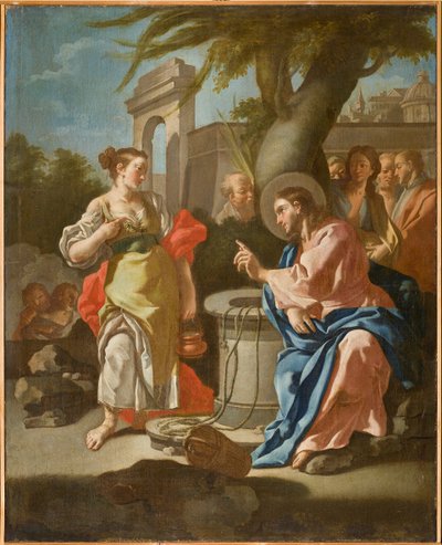 Jezus en de Samaritaanse vrouw, tweede helft 18e eeuw (olieverf op doek) door Oronzo Tisio