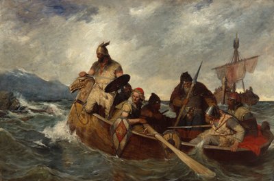 De Noren landen in IJsland in 872 door Oscar Arnold Wergeland