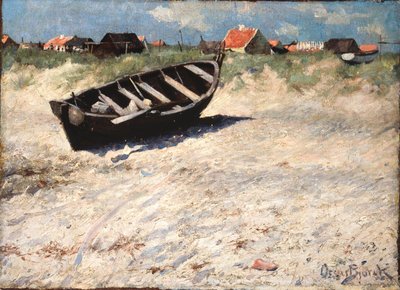 Boot op het Zuidstrand van Skagen door Oscar Gustaf Bjorck