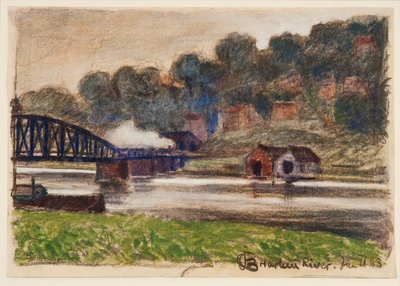 Harlem River, 21 januari 1903 door Oscar Bluemner