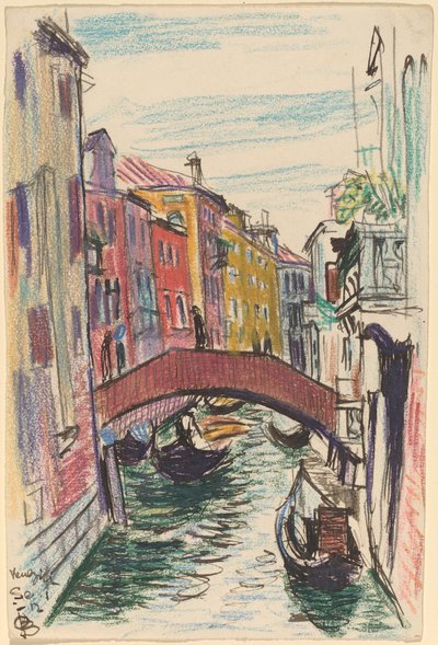 Kanaal, Venetië door Oscar F. Bluemner