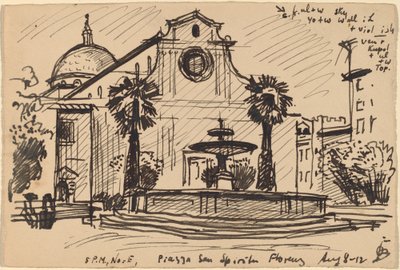 Piazza S. Spirito, Florence door Oscar F. Bluemner