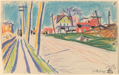 Straat in de Bronx door Oscar F. Bluemner