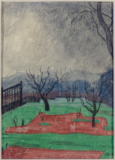 Veld bij Zonsondergang door Oscar Florianus Bluemner