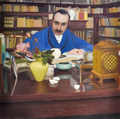Ugo Ojetti in de studeerkamer, ca. 1908-09 door Oscar Ghiglia