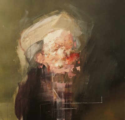 Naar Rembrandt - Zelfportret als de apostel Paulus, 2020-24 (acryl, pastel en olieverf op doek) door Oscar Nin