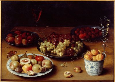 Stilleven van fruit en glas door Osias the Elder Beert