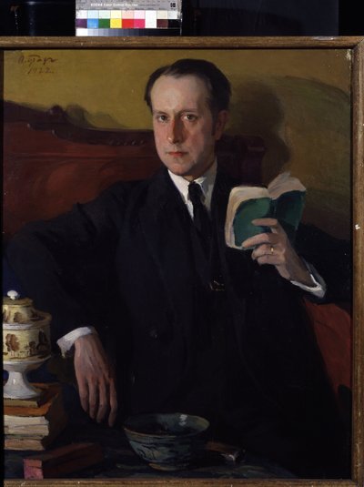 Portret van de Litouwse kunstenaar Mstislav Dobuzhinsky door Osip Emmanuilovich Braz