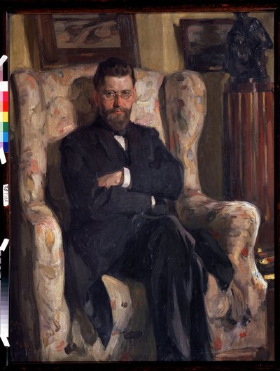 Portret van de verzamelaar Alexey A. Bakhrushin (1865-1929) door Osip Emmanuilovich Braz