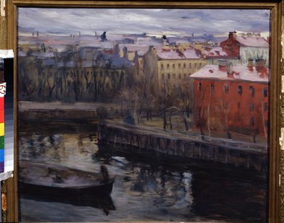 Uitzicht op Leningrad (huidig Sint-Petersburg) door Osip Emmanuilovich Braz