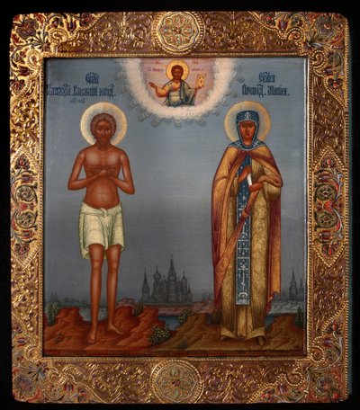 Basil de Gezegende en Sint Maria van Egypte, 1901 door Osip Semionovich Chirikov