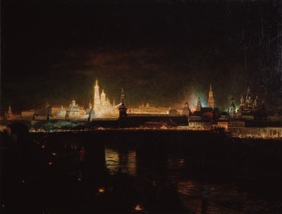 Verlichting van het Kremlin van Moskou door Oskar Adolfovich Hofman