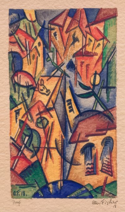 dorp door Oskar Fischer