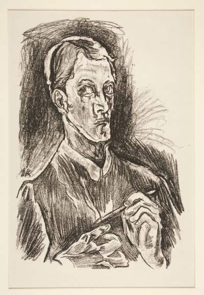Zelfportret, uit de portfolio door Oskar Kokoschka