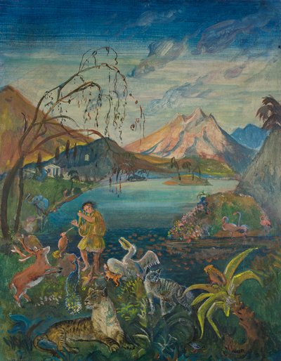 Orpheus onder de dieren door Oskar Laske