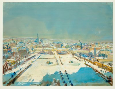 Winter in de Belvedere-tuin door Oskar Laske