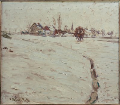 Sneeuwlandschap bij Grafrath door Oskar Moll