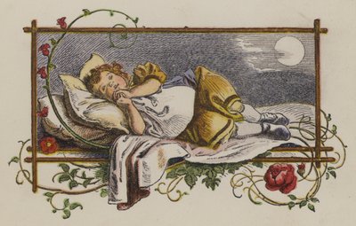 Klein meisje slaapt in haar bed 