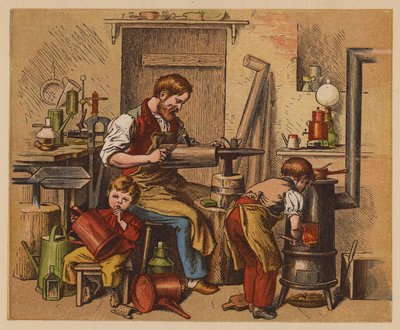 De tinman (kleur litho) door Oskar Pletsch
