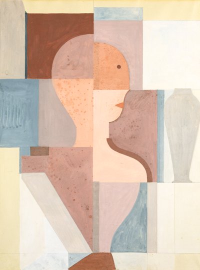 Gedeelde torso kijkend naar rechts door Oskar Schlemmer