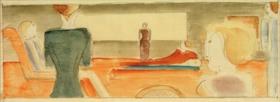 Interieur met zes figuren I door Oskar Schlemmer