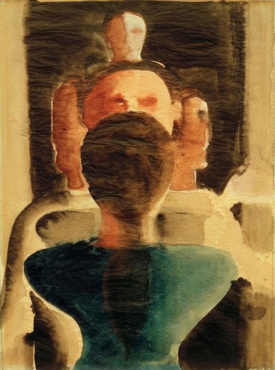 Concentrische groep met vrouwelijke rugfiguur door Oskar Schlemmer