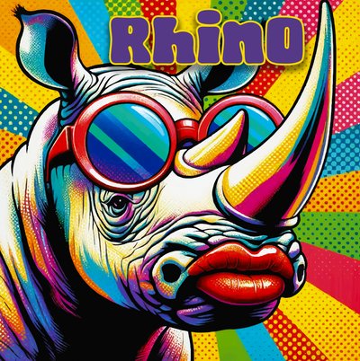 Kleurrijke popneushoorn door Osvaldo Russo