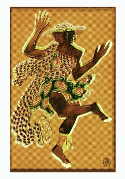 Gouden danseres met hoed door Osvaldo Russo