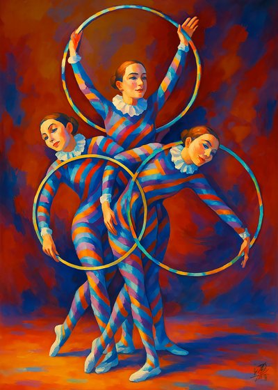 Harlequin-hoepeldansers door Osvaldo Russo