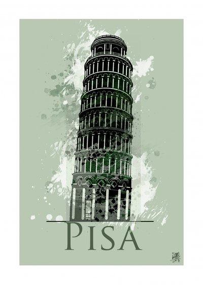 De scheve toren van Pisa door Osvaldo Russo