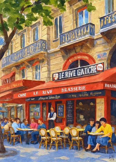 Levendig café in Parijs door Osvaldo Russo