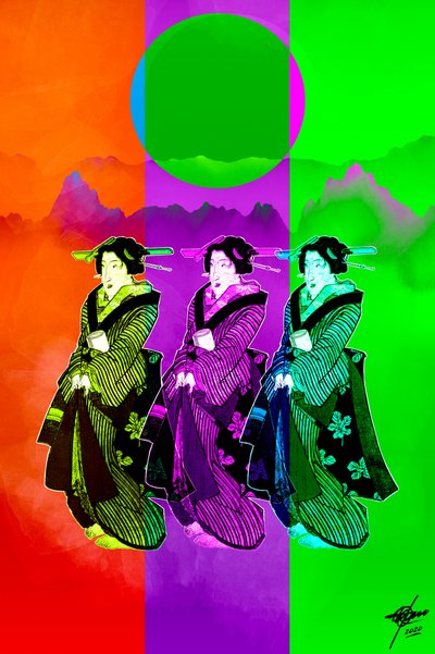 Pop Art Geisha Trio door Osvaldo Russo