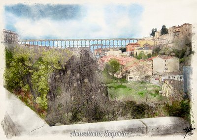 Het Romeinse aquaduct van Segovia door Osvaldo Russo
