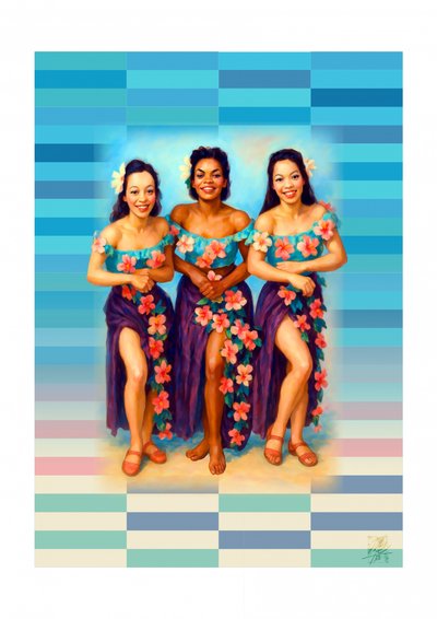 Lachende Hawaiiaanse dansers door Osvaldo Russo