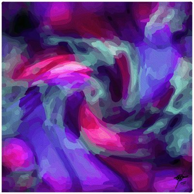 Levendige abstracte stroming door Osvaldo Russo