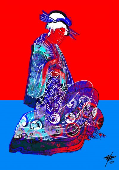 Levendige geisha-elegantie door Osvaldo Russo