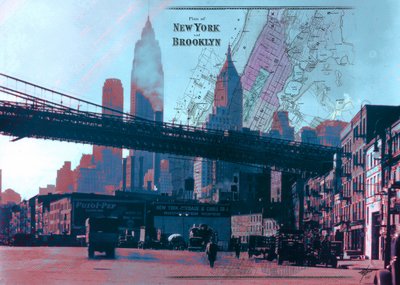 Vintage kaart van New York City door Osvaldo Russo