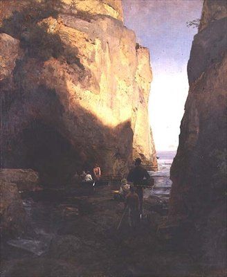 De grot betreden door Oswald Achenbach